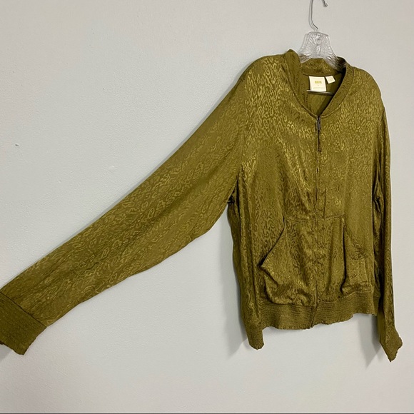 ANTHRO MAEVE 🫒 From Anthropologie - Leopard Print Bomber Jacket - Size XL - Picture 8 of 9